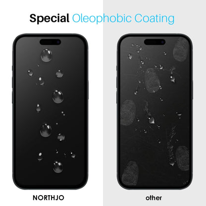 For iPhone 16 Pro NORTHJO 2pcs A++ Screen Protector Tempered Glass Film with Installation Frame - iPhone 16 Pro Tempered Glass by NORTHJO | Online Shopping UK | buy2fix