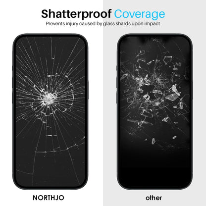 For iPhone 16 Pro Max NORTHJO 2pcs A++ Screen Protector Tempered Glass Film with Installation Frame - iPhone 16 Pro Max Tempered Glass by NORTHJO | Online Shopping UK | buy2fix