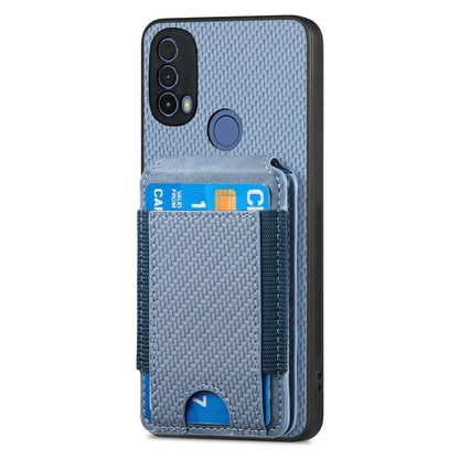 For Motorola Moto G Power 2024 5G Carbon Fiber Vertical Flip Wallet Stand Phone Case(Blue) - Motorola Cases by buy2fix | Online Shopping UK | buy2fix