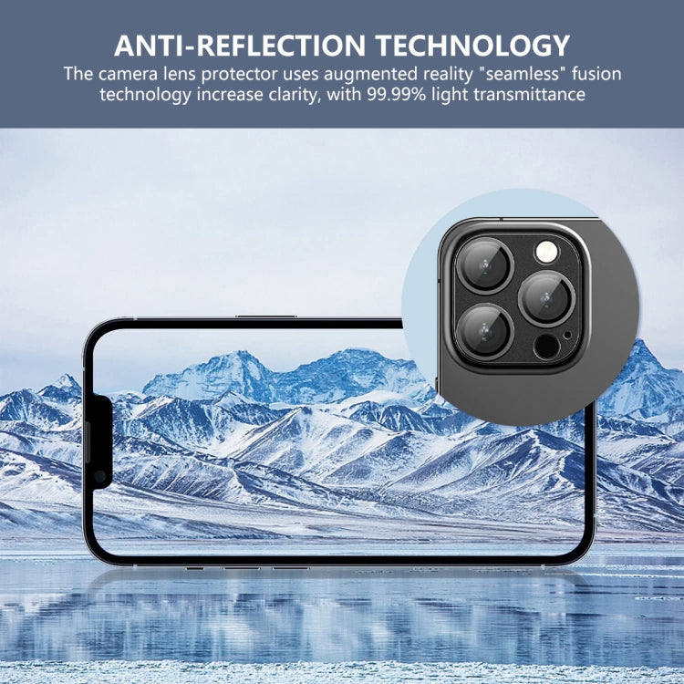 For iPhone 16 Pro / 16 Pro Max ENKAY Anti-reflection Camera Lens Aluminium Alloy Tempered Glass Film(Grey) - iPhone 16 Pro Max Tempered Glass by ENKAY | Online Shopping UK | buy2fix