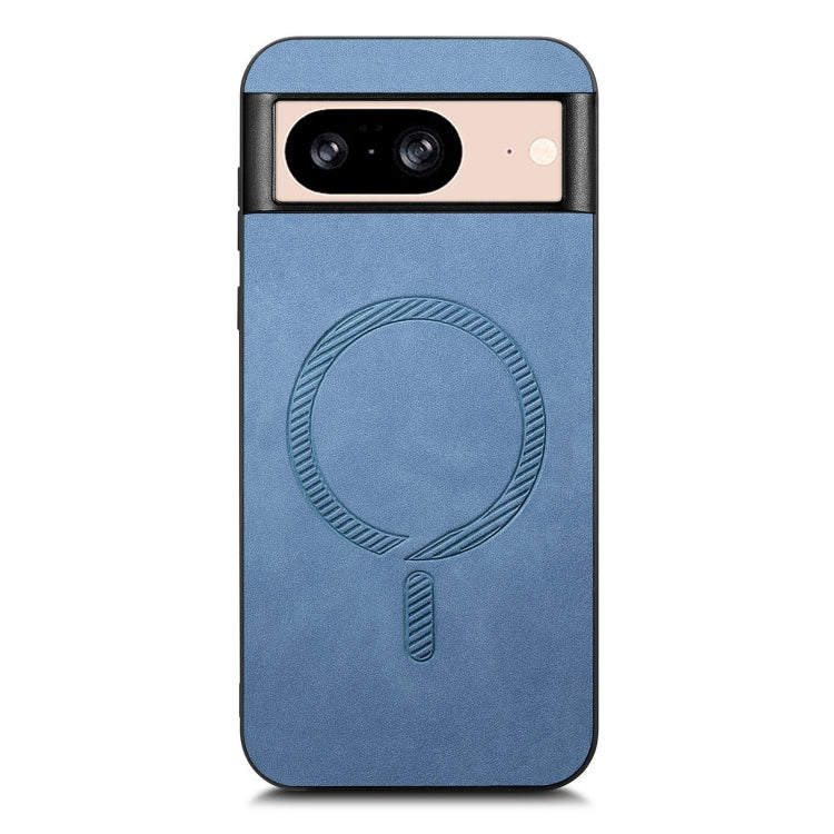 For Google Pixel 9 / 9 Pro Retro Magsafe Magnetic PU Back Cover Phone Case(Blue) - Google Cases by buy2fix | Online Shopping UK | buy2fix