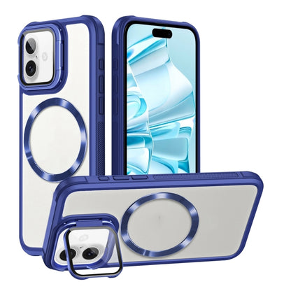 For iPhone 16 Plus CD-grain Magsafe Acrylic Hybrid TPU Phone Case(Blue) - iPhone 16 Plus Cases by buy2fix | Online Shopping UK | buy2fix