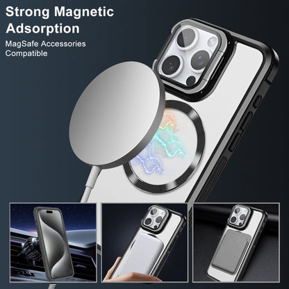 For iPhone 16 Plus Magsafe CD-grain Acrylic Hybrid TPU Phone Case(Black) - iPhone 16 Plus Cases by buy2fix | Online Shopping UK | buy2fix