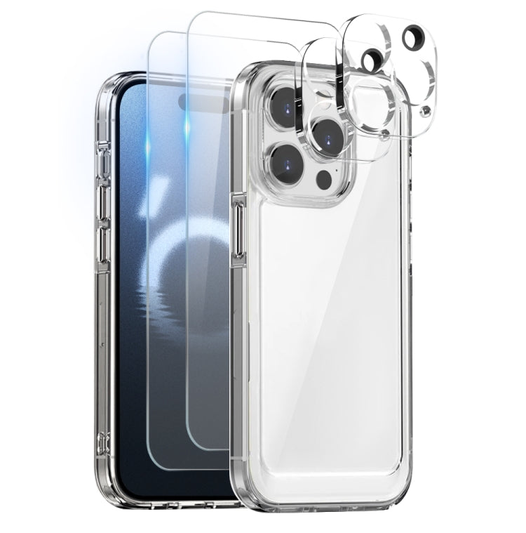 For iPhone 16 Pro Max NORTHJO 5 in 1 Clear Phone Case with 2pcs Screen Film + 2pcs Camera Lens Film - iPhone 16 Pro Max Cases by NORTHJO | Online Shopping UK | buy2fix