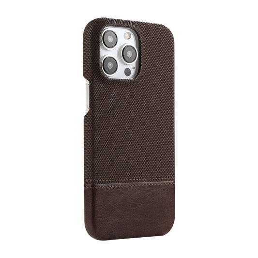 For iPhone 16 Pro Max Stitching Cloth PU Shockproof Phone Case(Dark Brown) - iPhone 16 Pro Max Cases by buy2fix | Online Shopping UK | buy2fix