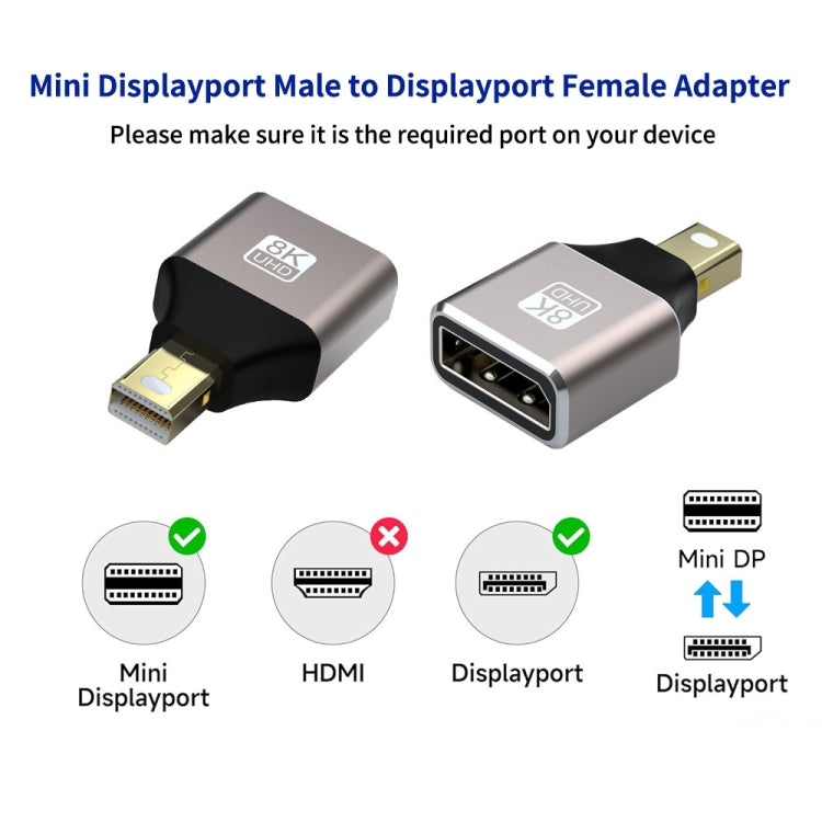 JUNSUNMAY 8K 60Hz Male Mini Displayport to Female Displayport Adapter DP Converter -  by JUNSUNMAY | Online Shopping UK | buy2fix