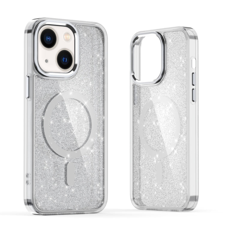 For iPhone 14 Glitter MagSafe Shockproof Phone Case(Grey) - iPhone 14 Cases by buy2fix | Online Shopping UK | buy2fix