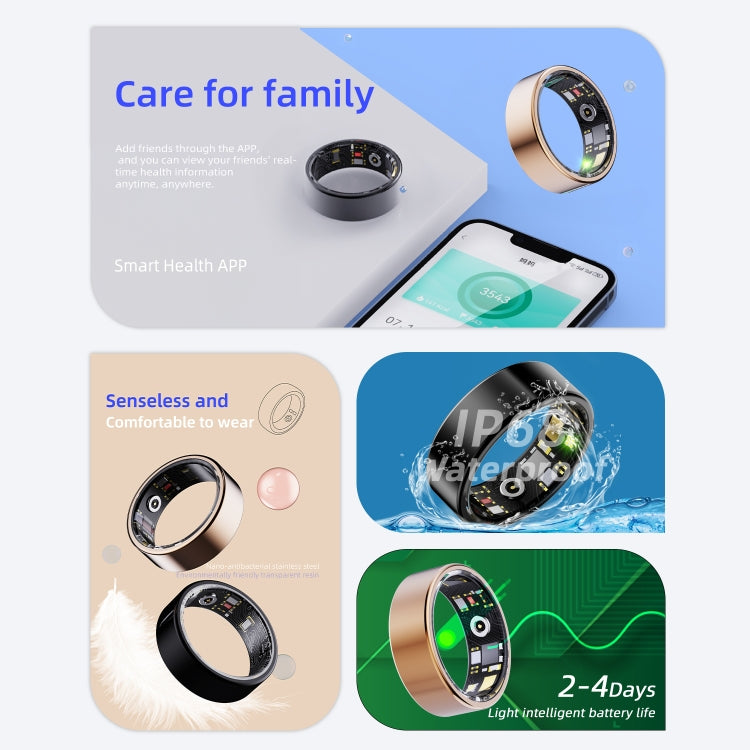 R11M SIZE 12 Smart Ring, Support Heart Rate / Blood Oxygen / Sleep / Multiple Sports Modes(Gold) - Smart Rings / Smart Telephones by buy2fix | Online Shopping UK | buy2fix