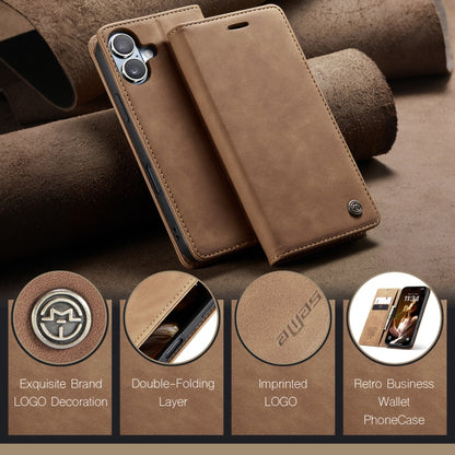 For iPhone 16 CaseMe 013 Multifunctional Horizontal Flip Leather Phone Case(Coffee) - iPhone 16 Cases by CaseMe | Online Shopping UK | buy2fix