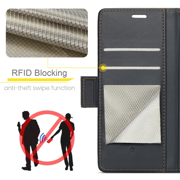 For iPhone 16 Pro CaseMe 023 Butterfly Buckle Litchi Texture RFID Anti-theft Leather Phone Case(Black) - iPhone 16 Pro Cases by CaseMe | Online Shopping UK | buy2fix