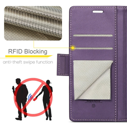 For iPhone 16 CaseMe 023 Butterfly Buckle Litchi Texture RFID Anti-theft Leather Phone Case(Purple) - iPhone 16 Cases by CaseMe | Online Shopping UK | buy2fix