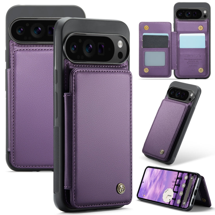 For Google Pixel 9 Pro XL CaseMe C22 Card Slots Holder RFID Anti-theft Phone Case(Purple) - Google Cases by CaseMe | Online Shopping UK | buy2fix