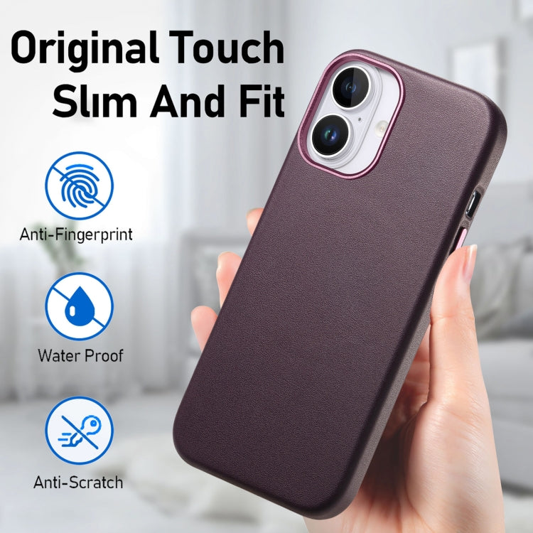 For iPhone 16 Electroplated Metal Button Shockproof Phone Case(Purple) - iPhone 16 Cases by buy2fix | Online Shopping UK | buy2fix