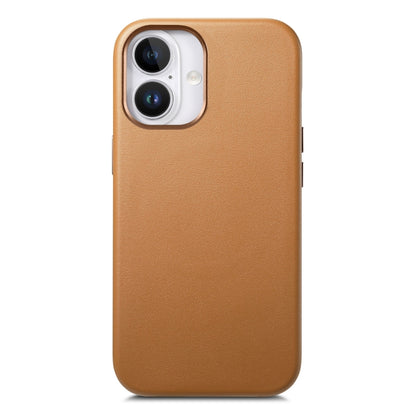 For iPhone 16 Electroplated Metal Button Shockproof Phone Case(Brown) - iPhone 16 Cases by buy2fix | Online Shopping UK | buy2fix