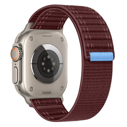 For Apple Watch Ultra 49mm Sea Wave Nylon Hook and Loop Fastener Watch Band(Wine Red) - Watch Bands by buy2fix | Online Shopping UK | buy2fix