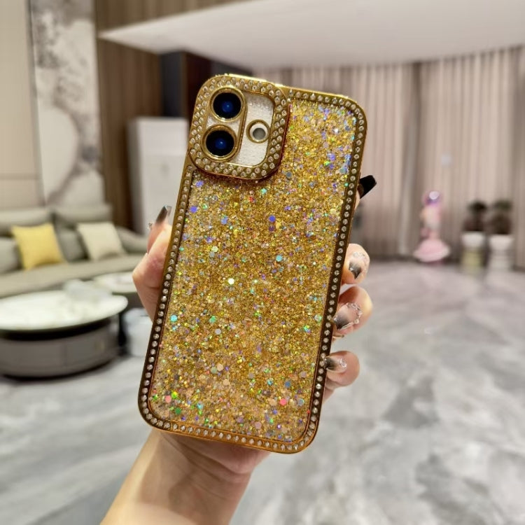 For iPhone 16 Plus Diamond Glitter Sequins TPU Phone Case(Gold) - iPhone 16 Plus Cases by buy2fix | Online Shopping UK | buy2fix