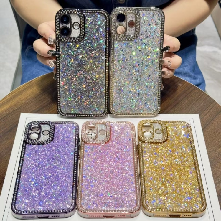 For iPhone 16 Pro Max Diamond Glitter Sequins TPU Phone Case(Purple) - iPhone 16 Pro Max Cases by buy2fix | Online Shopping UK | buy2fix