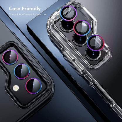 For OPPO Reno12 / Reno12 Pro Global ENKAY Hat-Prince 9H Rear Camera Lens Aluminium Alloy Tempered Glass Film(Colorful) - Reno12 Pro Tempered Glass by ENKAY | Online Shopping UK | buy2fix