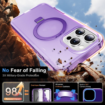 For iPhone 16 Pro Max Frosted Skin Feel MagSafe Holder 360 Full Body Phone Case(Purple) - iPhone 16 Pro Max Cases by buy2fix | Online Shopping UK | buy2fix