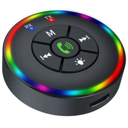 Q10 With Colorful Lamp 2-in-1 Bluetooth 5.3 Wireless Transmitter / Receiver MP3 Player Adapter - Bluetooth Car Kits by buy2fix | Online Shopping UK | buy2fix