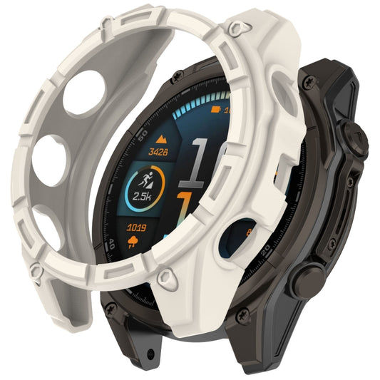 For Garmin Fenix 8 AMOLED 51mm Armor Hollow TPU Half Coverage Watch Protective Case(Starlight) - Watch Cases by buy2fix | Online Shopping UK | buy2fix