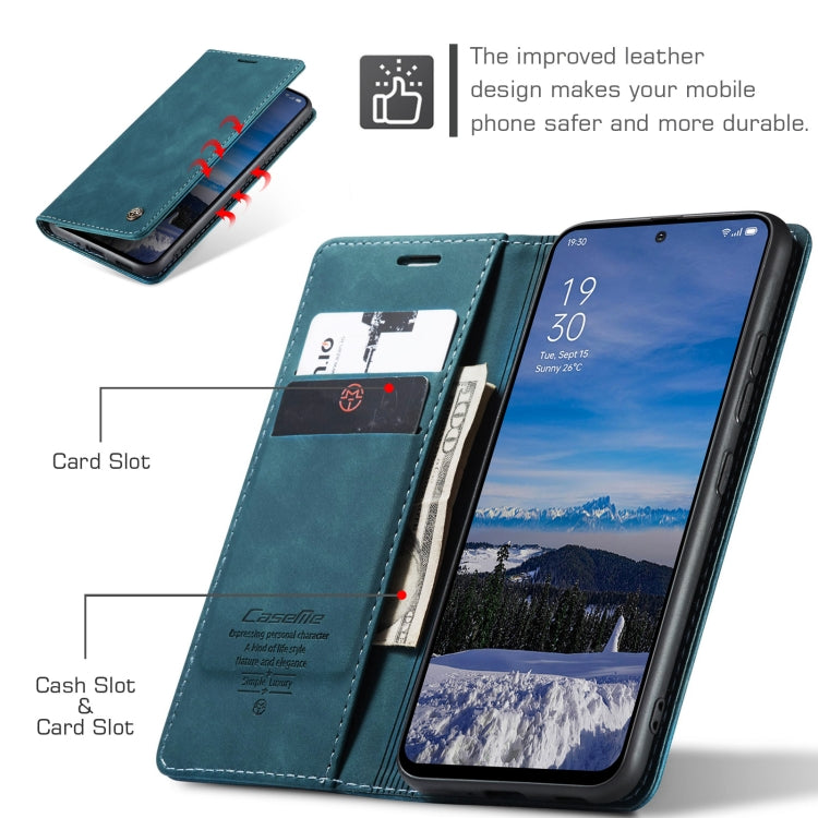 For OPPO Reno12 5G Global CaseMe 013 Multifunctional Horizontal Flip Leather Phone Case(Blue) - Reno12 Cases by CaseMe | Online Shopping UK | buy2fix