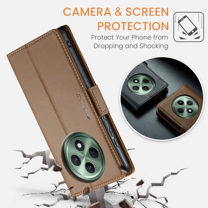 For OPPO Reno12 F /12 FS 5G CaseMe 023 Butterfly Buckle Litchi Texture RFID Anti-theft Leather Phone Case(Brown) - Reno12 F Cases by CaseMe | Online Shopping UK | buy2fix