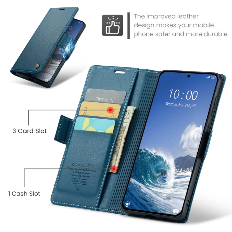 For Xiaomi 14T CaseMe 023 Butterfly Buckle Litchi Texture RFID Anti-theft Leather Phone Case(Blue) - 14T Cases by CaseMe | Online Shopping UK | buy2fix