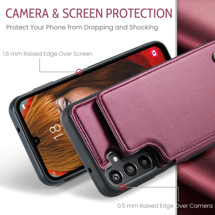 For Samsung Galaxy A16 5G CaseMe C22 Card Slots Holder RFID Anti-theft Phone Case(Red) - Galaxy Phone Cases by CaseMe | Online Shopping UK | buy2fix