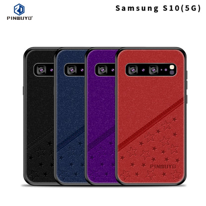 PINWUYO Full Coverage Waterproof Shockproof PC+TPU+PU Protective Case for Galaxy S10 5G(Purple) - Galaxy Phone Cases by PINWUYO | Online Shopping UK | buy2fix