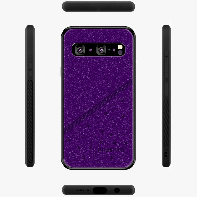 PINWUYO Full Coverage Waterproof Shockproof PC+TPU+PU Protective Case for Galaxy S10 5G(Purple) - Galaxy Phone Cases by PINWUYO | Online Shopping UK | buy2fix