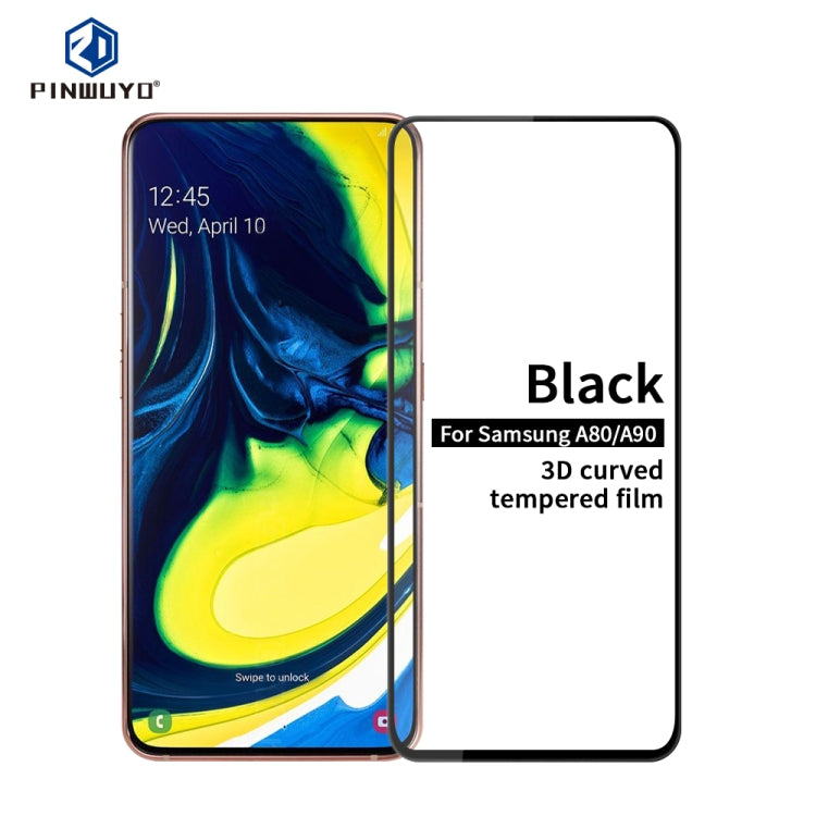 PINWUYO 9H 3D Curved Tempered Glass Film for Galaxy M20 （black） - Galaxy Tempered Glass by PINWUYO | Online Shopping UK | buy2fix