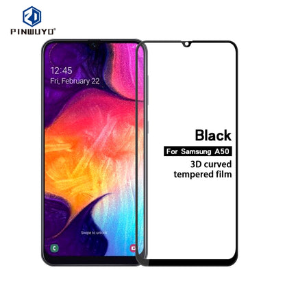 PINWUYO 9H 3D Curved Tempered Glass Film for Galaxy A50 （black） - Galaxy Tempered Glass by PINWUYO | Online Shopping UK | buy2fix