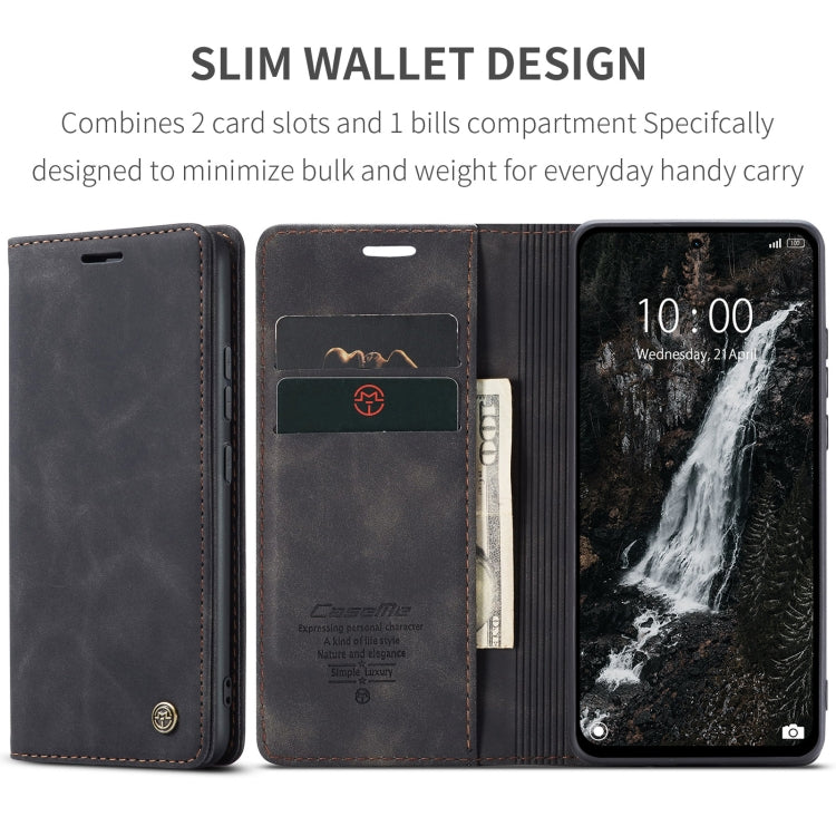 For Redmi Note 14 5G CaseMe 013 Multifunctional Horizontal Flip Leather Phone Case(Black) - Note 14 Cases by CaseMe | Online Shopping UK | buy2fix