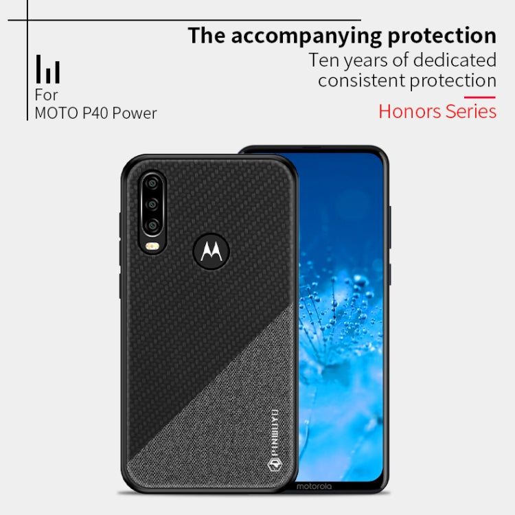 PINWUYO Hong Series Anti-fall TPU+ Chemical Fiber Cloth Protective Cover for Moto P40 power(Red) - Motorola Cases by PINWUYO | Online Shopping UK | buy2fix