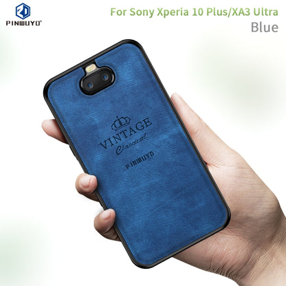 PINWUYO Shockproof Waterproof Full Coverage TPU + PU cloth+Anti-shock cotton Protective Case  for Sony Xperia 10 Plus / XA3 Ultra(Blue) - Sony Cases by PINWUYO | Online Shopping UK | buy2fix