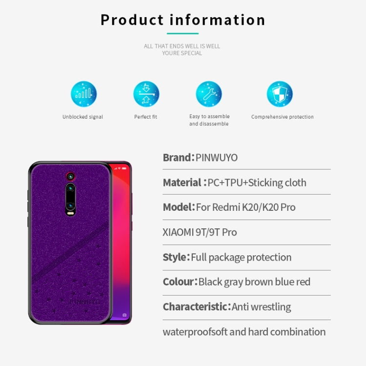 PINWUYO Full Coverage Waterproof Shockproof PC+TPU+PU Protective Case for XIAOMI RedMi K20 / K20 Pro / Mi 9T / Mi 9T Pro(Blue) - Xiaomi Cases by PINWUYO | Online Shopping UK | buy2fix