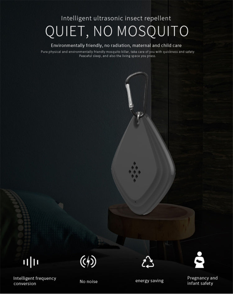 Outdoor Mosquito Repellent Portable Ultrasonic Insect Repellent Insecticide USB Charging Intelligent Frequency Conversion(Black) - Repellents by buy2fix | Online Shopping UK | buy2fix