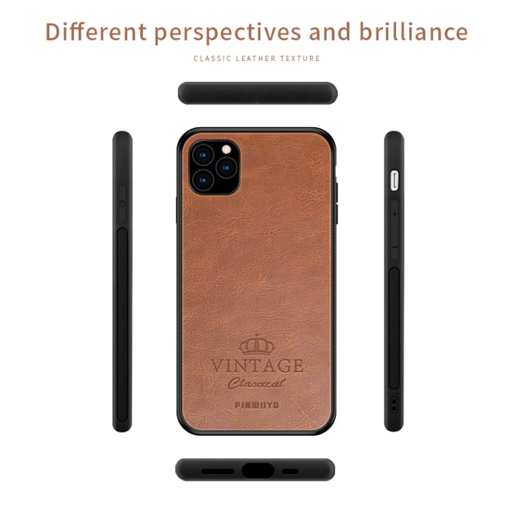 For iPhone 11 Pro Max PINWUYO Pin Rui Series Classical Leather, PC + TPU + PU Leather Waterproof And Anti-fall All-inclusive Protective Shell (Brown) - iPhone 11 Pro Max Cases by PINWUYO | Online Shopping UK | buy2fix