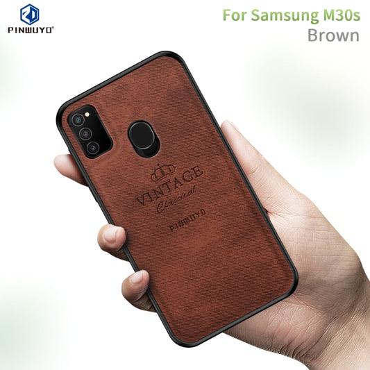 For Galaxy M30S PINWUYO Zun Series PC + TPU + Skin Waterproof And Anti-fall All-inclusive Protective Shell(Brown) - Galaxy Phone Cases by PINWUYO | Online Shopping UK | buy2fix