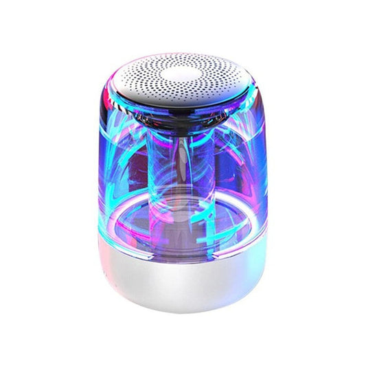 C7 Bluetooth 5.0 Speaker Transparent LED Luminous Subwoofer TWS 6D Surround HIFI Stereo Cool Audio(White) - Desktop Speaker by buy2fix | Online Shopping UK | buy2fix