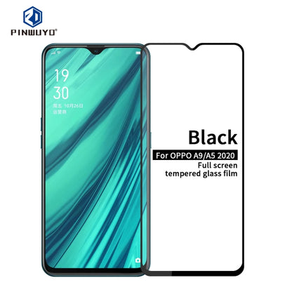 For OPPO A9 2020 / A5 2020 PINWUYO 9H 2.5D Full Screen Tempered Glass Film(Black) - OPPO Tempered Glass by PINWUYO | Online Shopping UK | buy2fix