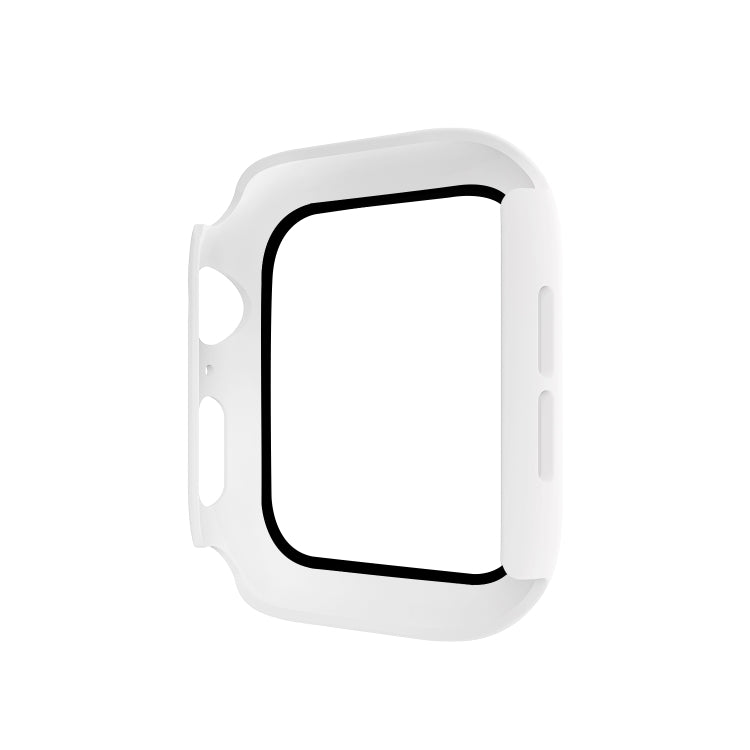 ENKAY Hat-prince Full Coverage PC Case + Tempered Glass Protector for Apple Watch Series 5 / 4 40mm(White) - Watch Cases by ENKAY | Online Shopping UK | buy2fix