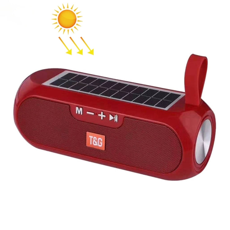 T&G TG182 Portable Column Wireless Stereo Music Box Solar Power waterproof USB AUX FM radio super bass(Red) - Desktop Speaker by T&G | Online Shopping UK | buy2fix