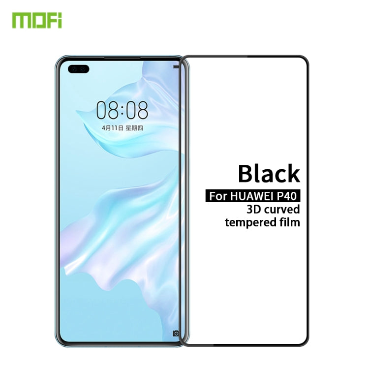 For Huawei P40 MOFI 9H 3D Explosion-proof Curved Screen Tempered Glass Film(Black) - Huawei Tempered Glass by MOFI | Online Shopping UK | buy2fix