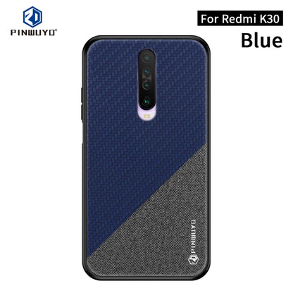 For Xiaomi  RedMi K30 PINWUYO Rong Series  Shockproof PC + TPU+ Chemical Fiber Cloth Protective Cover(Blue) - Xiaomi Cases by PINWUYO | Online Shopping UK | buy2fix