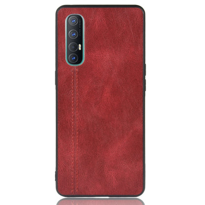 For Oppo Find X2 Neo Shockproof Sewing Cow Pattern Skin PC + PU + TPU Case(Red) - OPPO Cases by buy2fix | Online Shopping UK | buy2fix