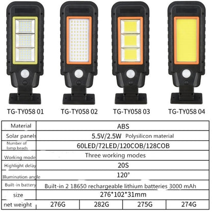 120 COB Solar Lamp Body Induction Wall Lamp LED Outdoor Waterproof Lighting Street Lamp(Orange Edge) - Solar Lights by buy2fix | Online Shopping UK | buy2fix