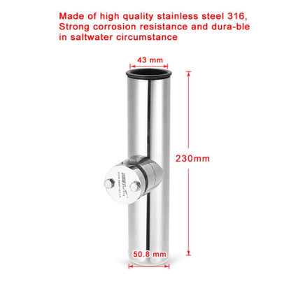 BSET MATEL Marine Hardware 316 Stainless Steel Fishing Rod Seat Yacht Sea Fishing Bracket 19-26mm - Marine Accessories & Parts by buy2fix | Online Shopping UK | buy2fix