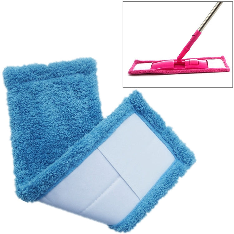 Coral Flannel Head  Padded Flat Replacement Household Company Cleaning Mop Cloth Rag(Blue) - Sponges, Cloths & Brushes by buy2fix | Online Shopping UK | buy2fix